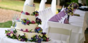 Wedding marquee hire devon cake interior