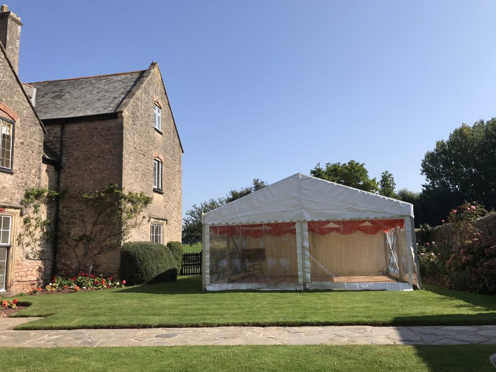 coronavirus wedding marqee