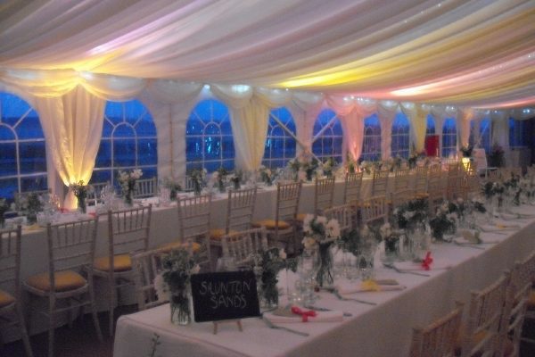 Interior of a marquee